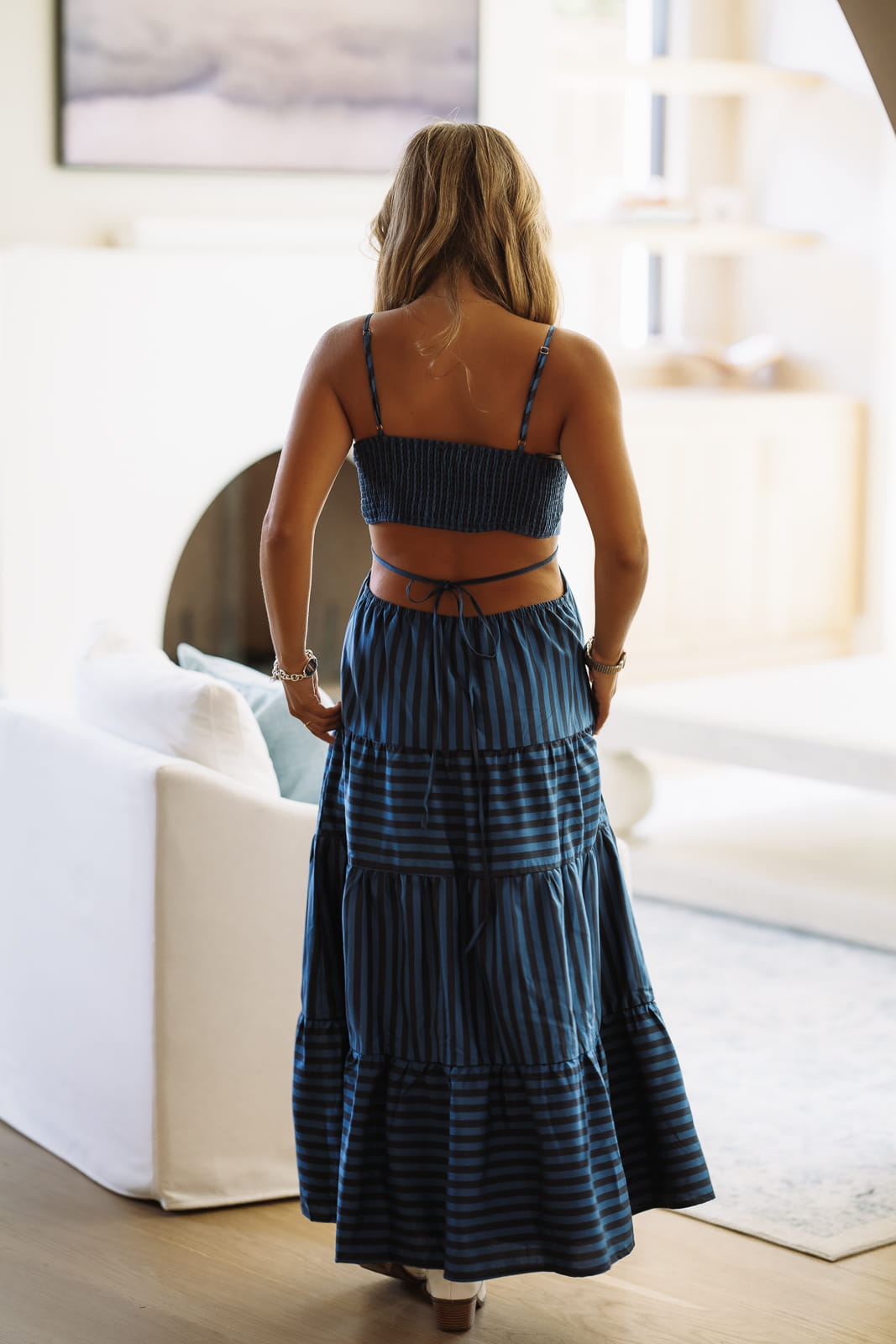 BID4472 Marisol Maxi Dress - Navy and Blue