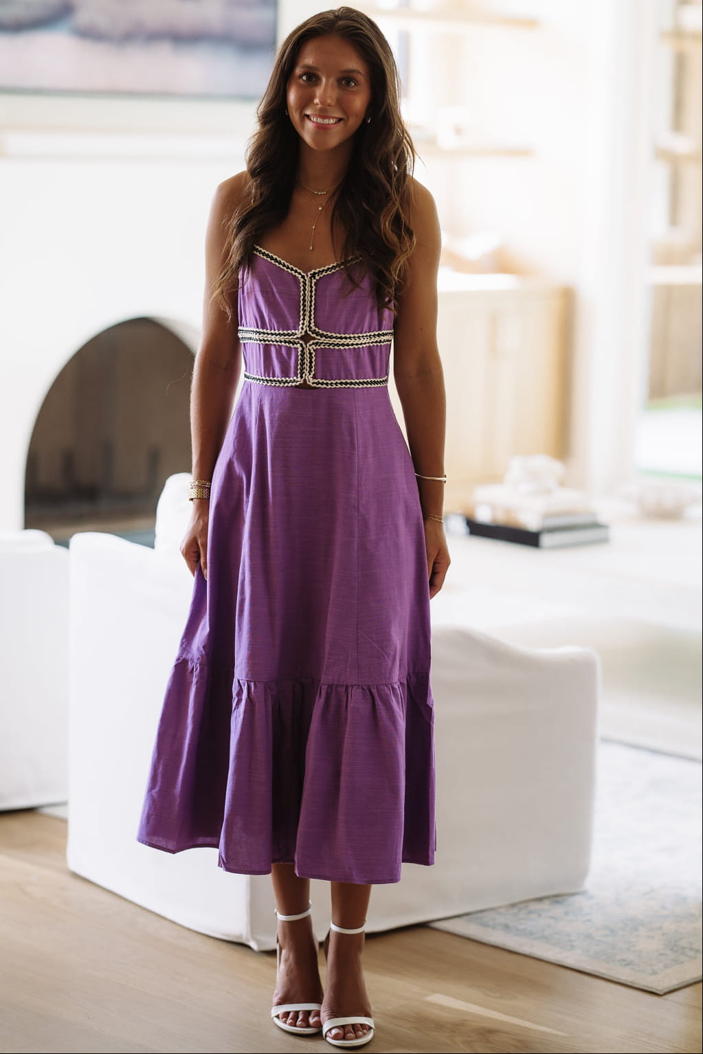 BID4699GD Grandstand Grace Midi Dress - Purple