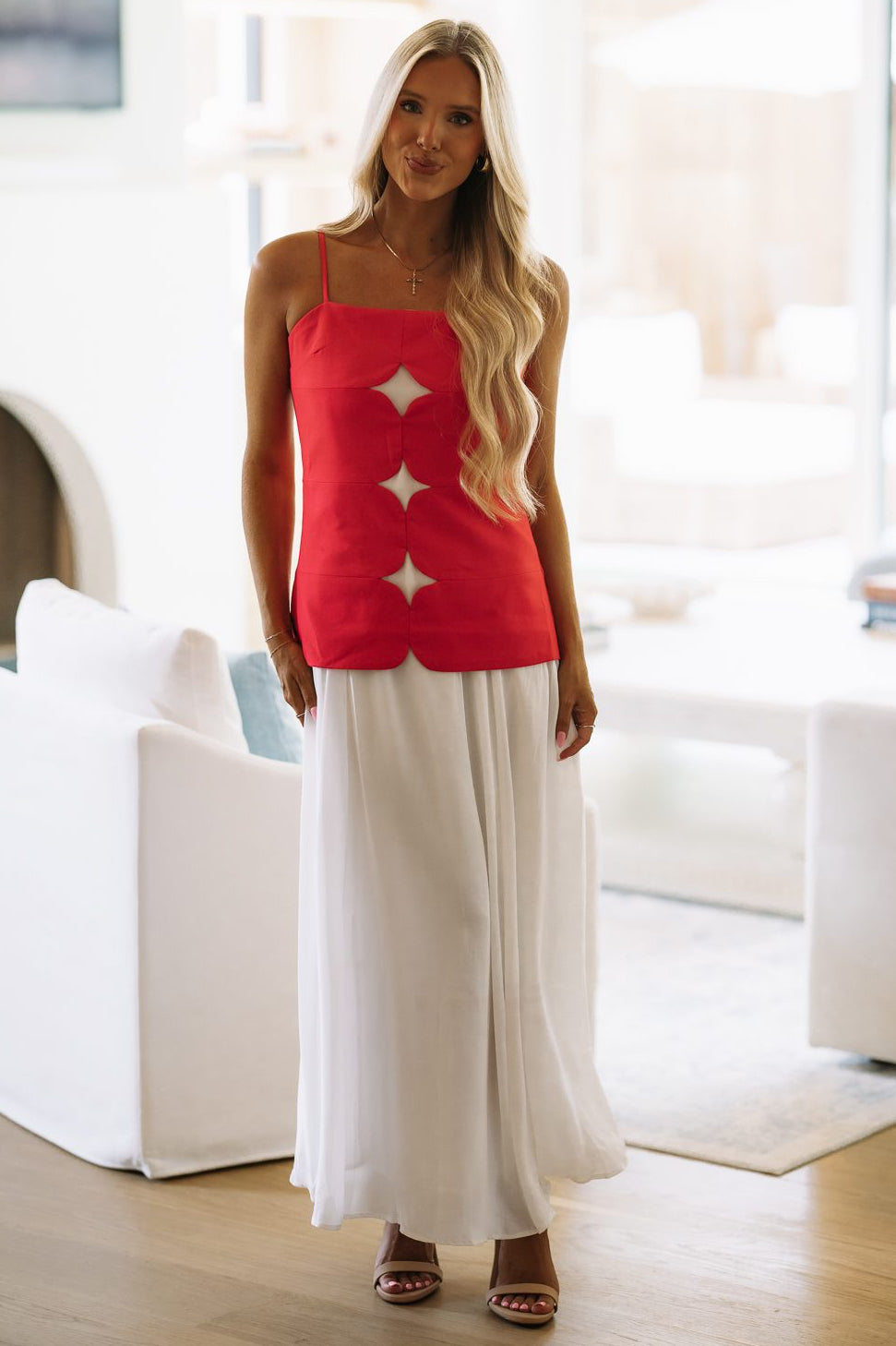 BID4701 Hidden Gem Maxi Dress - Red