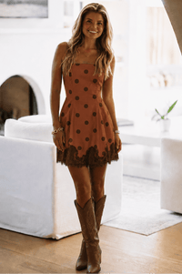 BID5366 Victory Formation Mini Dress - Brown