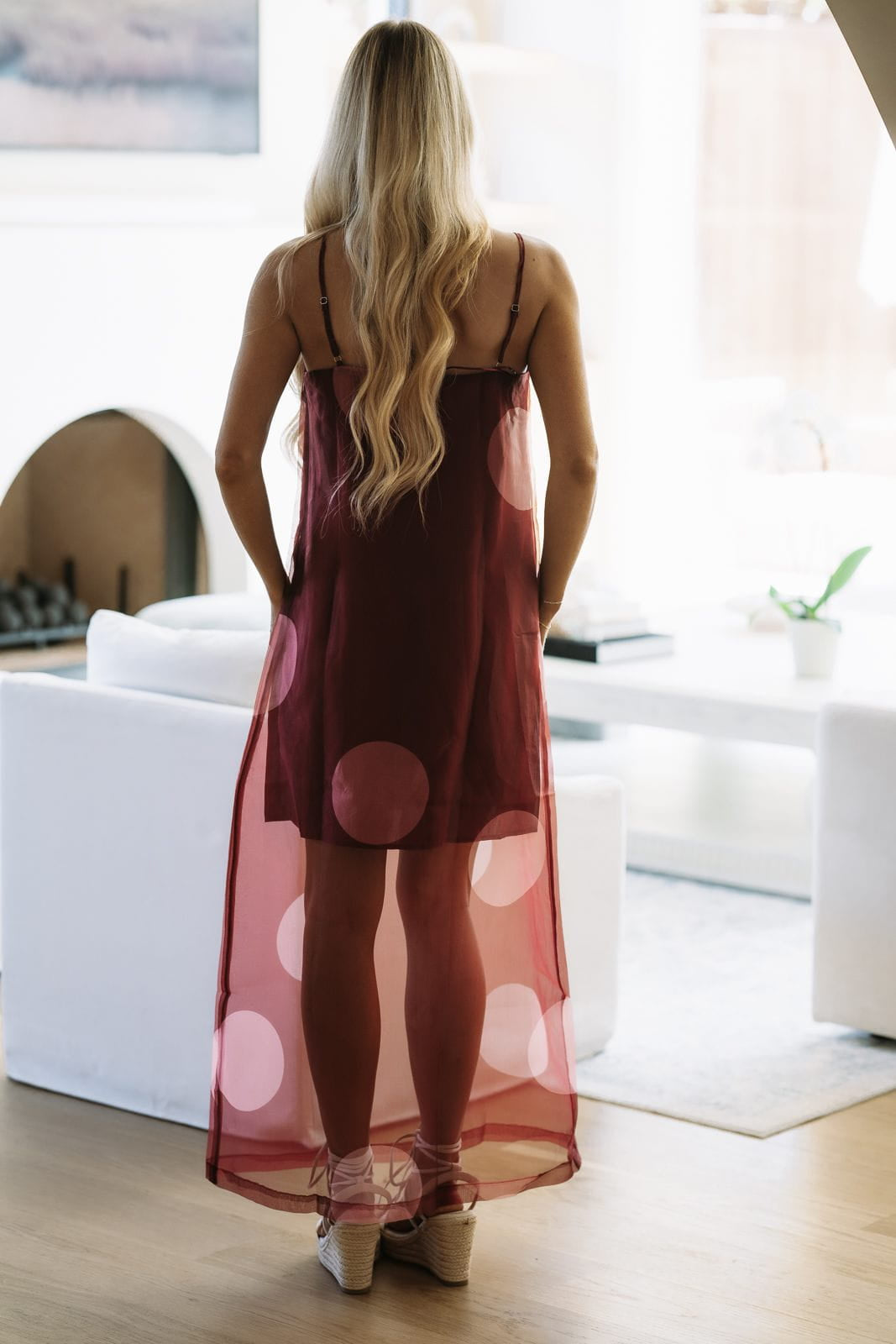 CD07181 Here for the Drama Maxi Dress - Burgundy and Mauve
