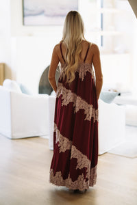 CD07409 Hold Me Close Maxi Dress - Burgundy