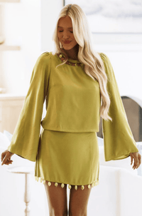 CT10225 Hint of Glamour Top - Olive