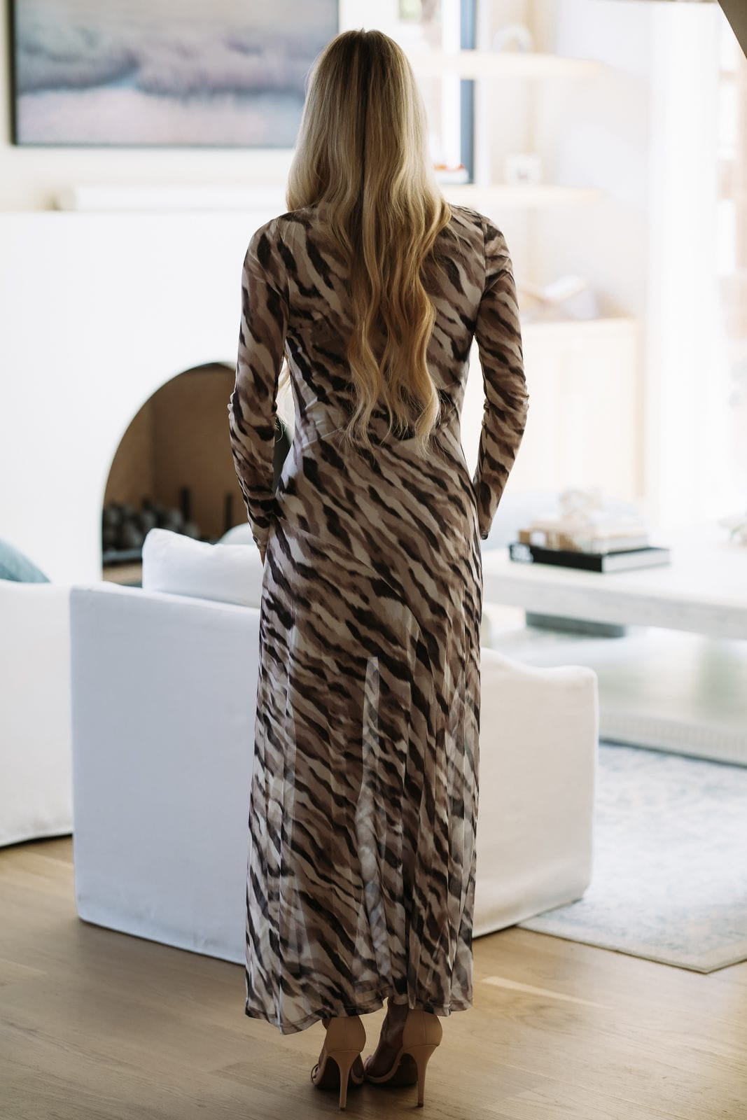 FD14419/CP939 Wildly Devoted Maxi Dress - Beige, Tan and Black
