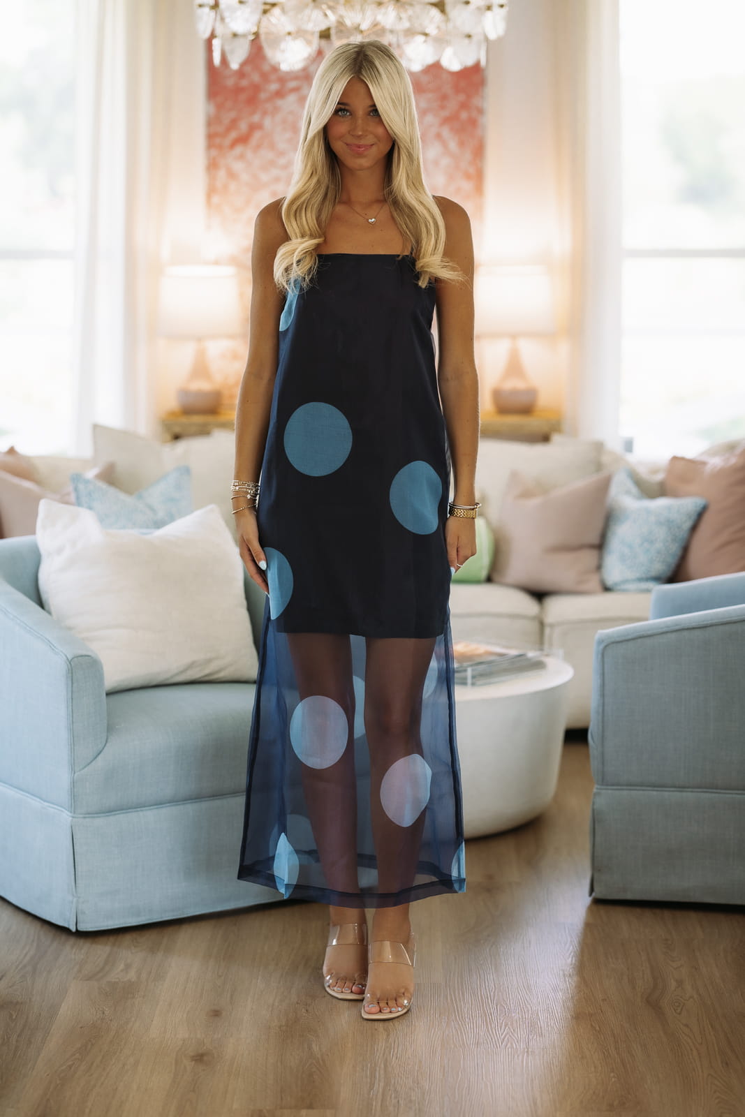 Hazel and Olive CDO7181 Midnight Nebula Maxi Dress - Navy Blue