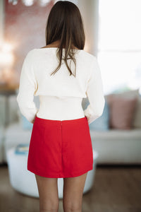 Hazel & Olive 2410NP Paper Hearts Mini Skort - Red