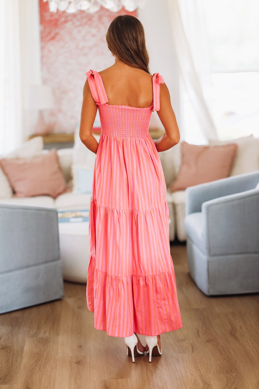The Dune Dress Maxi Dress - Pink and Orange-HAZEL & OLIVE 2502/57LDH-Small-