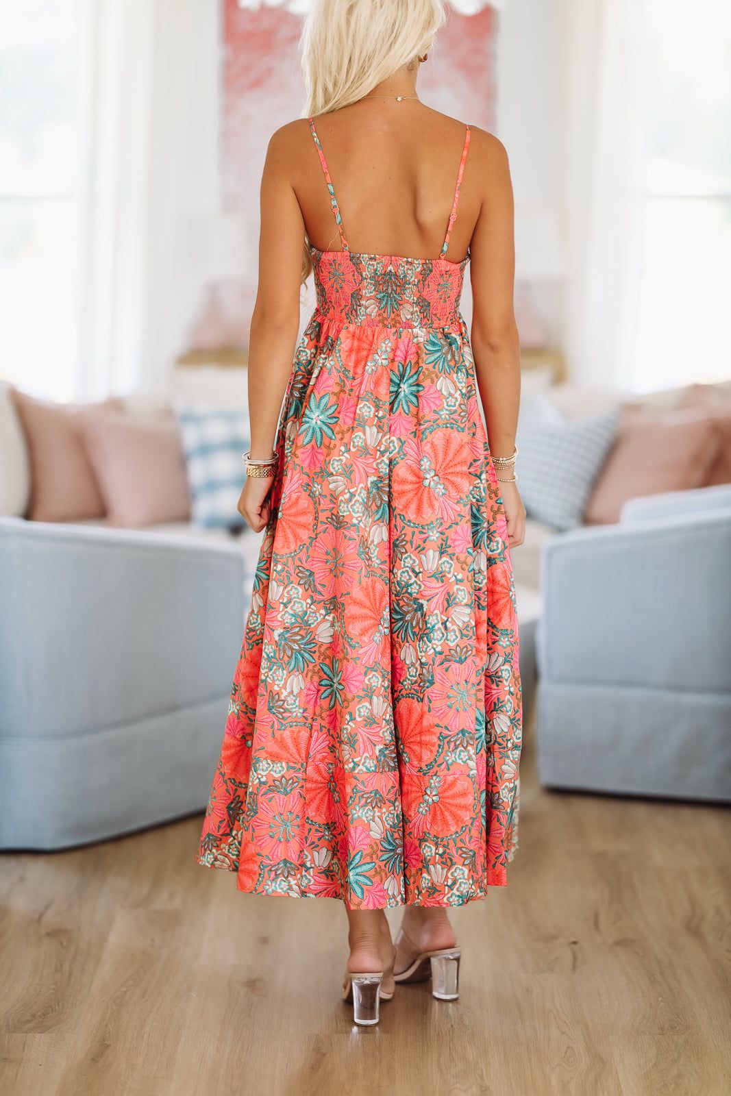 Week in Tulum Maxi Dress - Orange, Pink and Green-HAZEL & OLIVE 2503/127LDH-Small-
