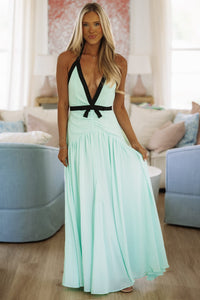 Hazel & Olive 2600/173LDA Lacey Romance Maxi Dress - Mint Green