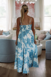 Hazel & Olive 2600/935LDH Peony Perfection Maxi Dress - Blue