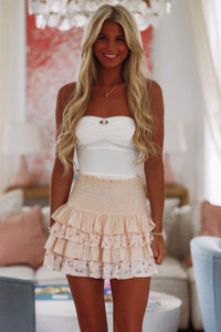 Lasting Love Mini Skirt - Peach and Pink-HAZEL & OLIVE 36148-Small-