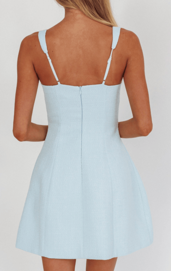 Hazel & Olive 64542J06 Echoed Devotion Mini Dress - Blue