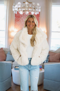 Hazel & Olive 80168JN Icebreaker Cropped Jacket - Ivory