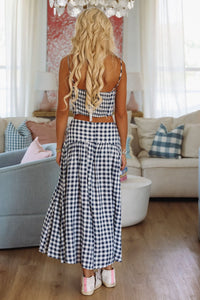 Hazel & Olive A223 Trophy Time Maxi Skirt - Navy and White