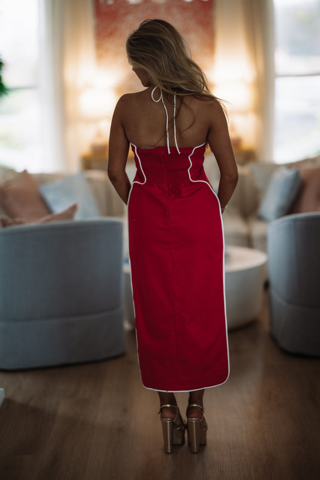 Hazel & Olive A4087 Outline Muse Midi Dress - Red