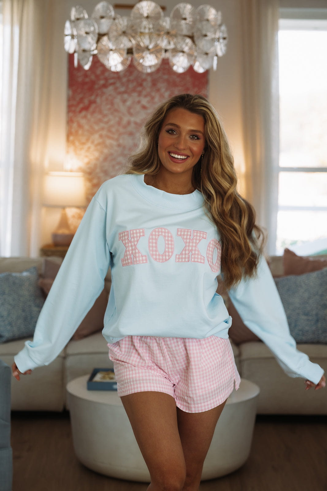 Hazel & Olive A4160 Cute Kisses Sweatshirt - Blue