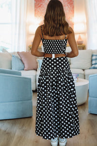 Hazel & Olive A4217 Iconic Spots Crop Top - Black and White