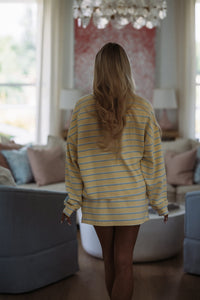 Hazel & Olive A4519/4 Weekend Stripes Ahead Mini Skort - Yellow and Baby Blue