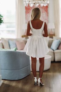 Always On Your Mind Corset Mini Dress - White-HAZEL & OLIVE-Small-