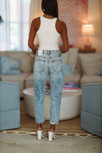 Amelia High Rise Straight Mom Jeans - Medium Wash-HAZEL & OLIVE KC8603M-0/23-