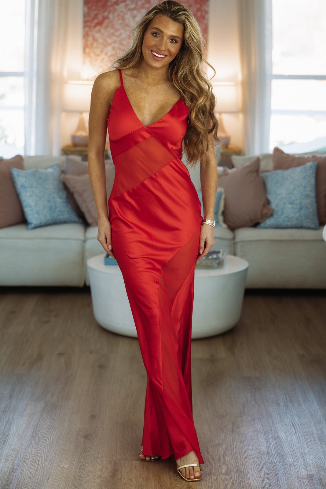 Hazel & Olive Amour Evening Maxi Dress - Red