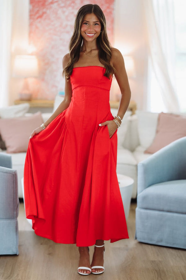 Anne Maxi Dress - Red-HAZEL & OLIVE ND/1826-XSmall-