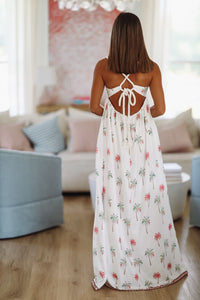 Hawaiian Luau Maxi Dress - White, Pink and Green-HAZEL & OLIVE BD12468-Small-