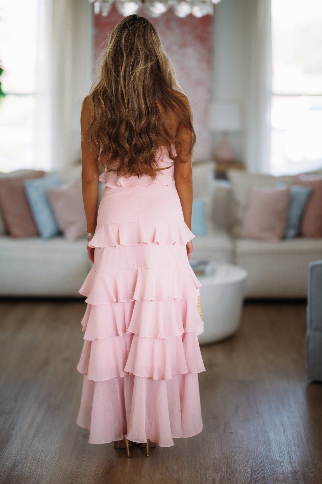 HAZEL & OLIVE BD12806K First Class Maxi Dress - Pink
