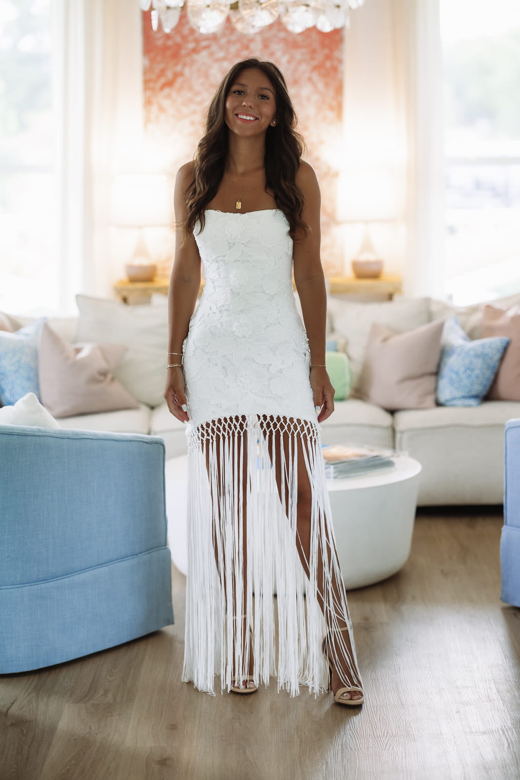 Hazel & Olive BD12989/A Montego Nights Maxi Dress - White
