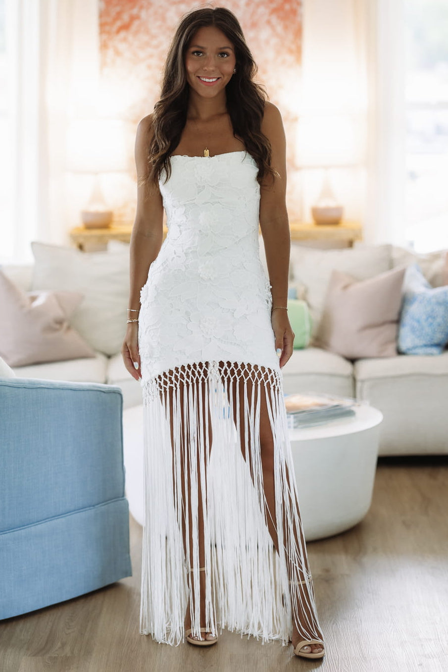 Hazel & Olive BD12989/A Montego Nights Maxi Dress - White