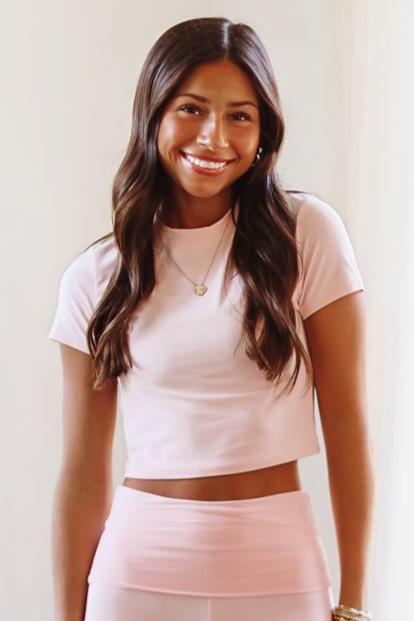 Best Friends Crop Top - Light Pink-HAZEL & OLIVE-Small-