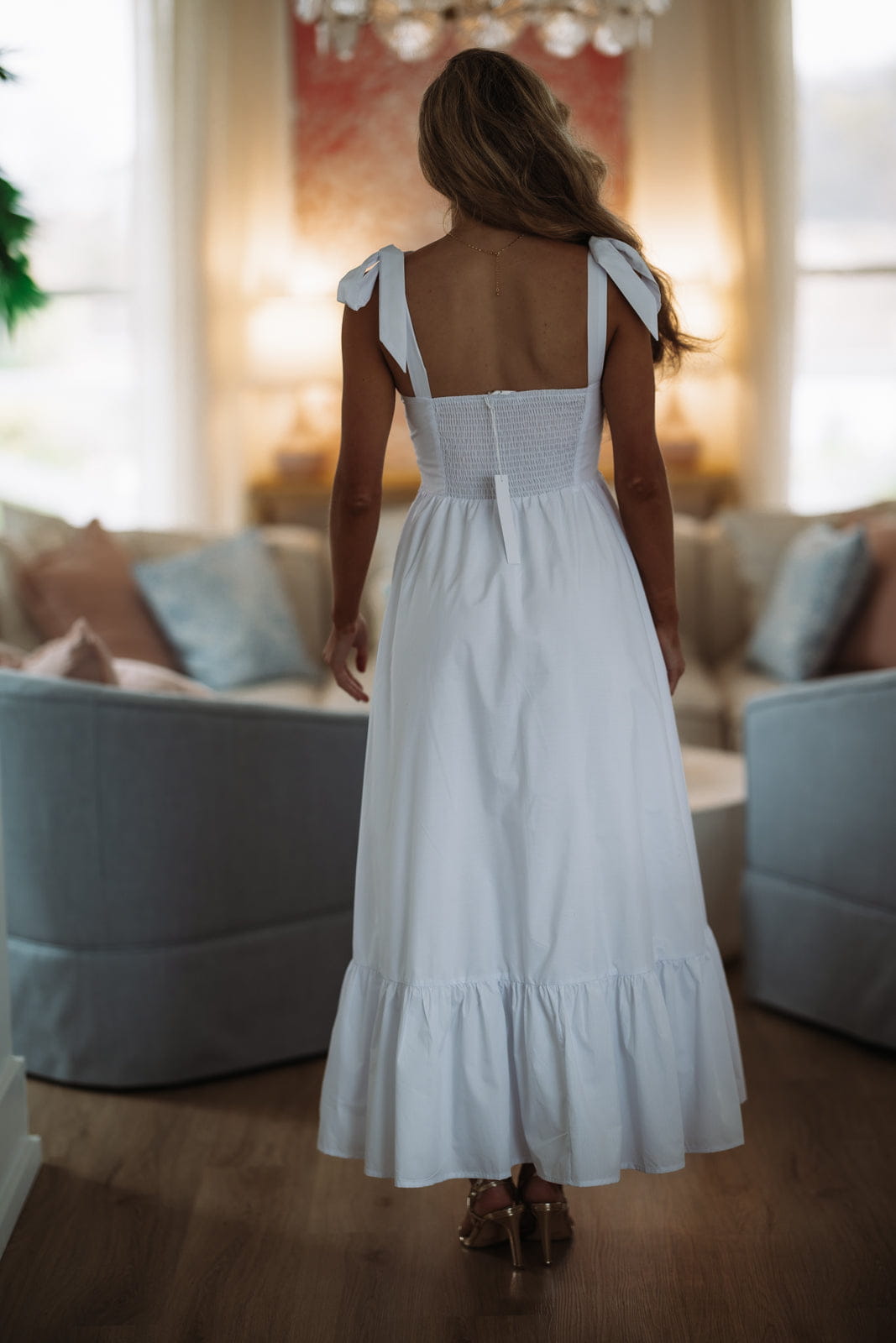 Hazel & Olive BID3889 Hopelessly Yours Maxi Dress - White