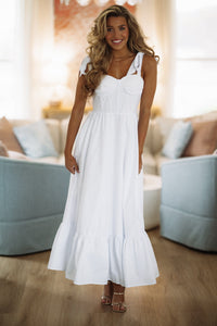 Hazel & Olive BID3889 Hopelessly Yours Maxi Dress - White