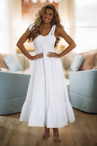 Hazel & Olive BID3889 Hopelessly Yours Maxi Dress - White