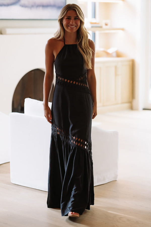 Hazel & Olive BID4518 Desert Moon Maxi Dress - Black