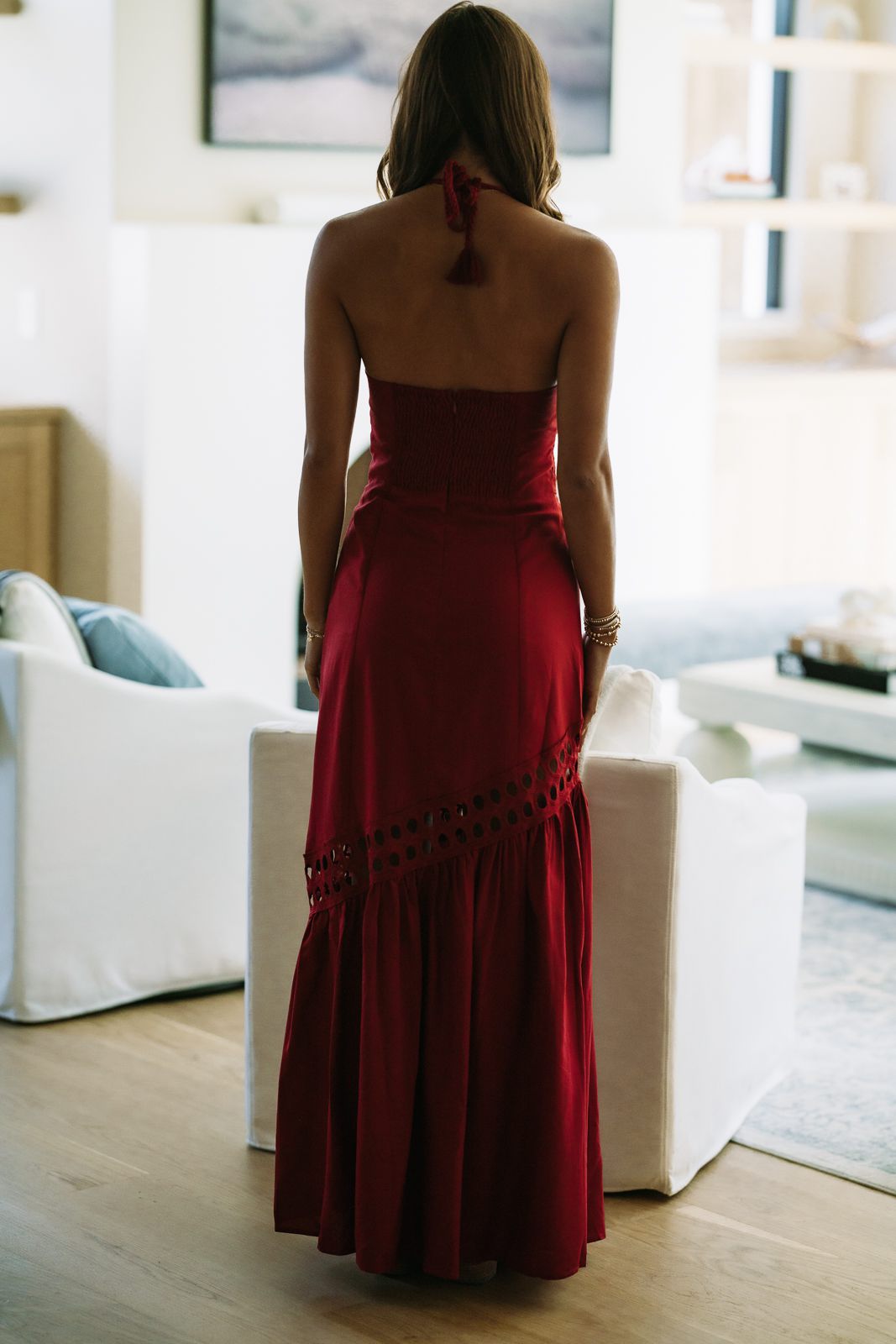 Hazel & Olive BID4518 Desert Moon Maxi Dress - Burgundy