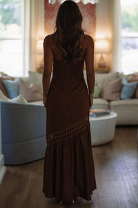 Hazel & Olive BID4518 Desert Moon Maxi Dress - Mocha Brown