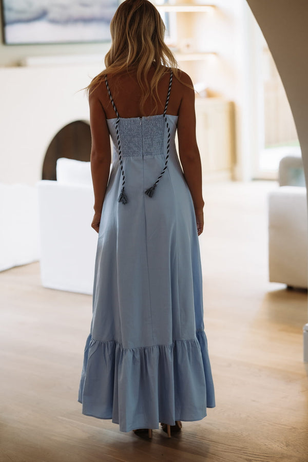 Hazel & Olive BID4522 Soft Glow Maxi Dress - Blue