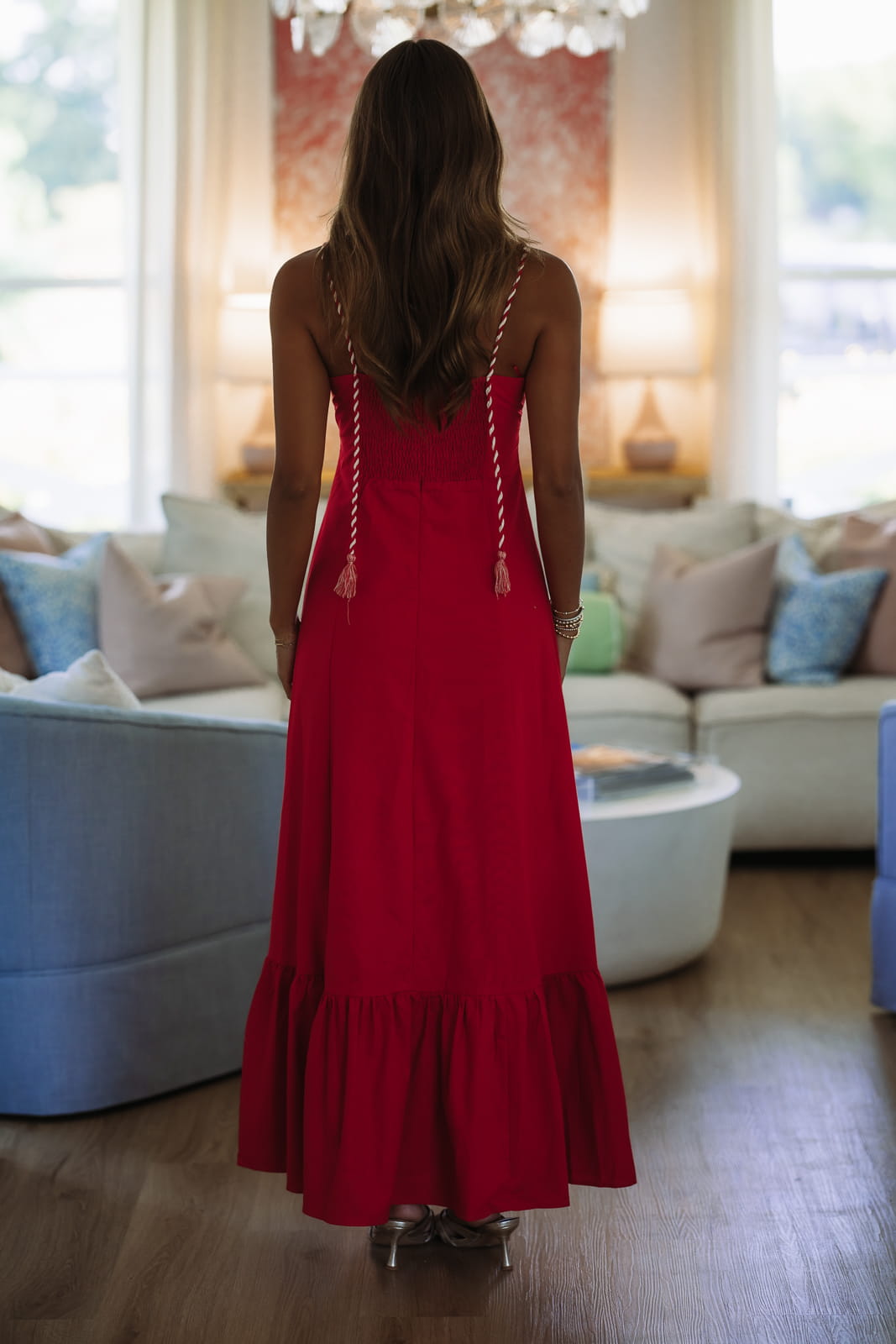 Hazel & Olive BID4522 Soft Glow Maxi Dress - Red