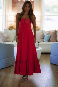 Hazel & Olive BID4522 Soft Glow Maxi Dress - Red