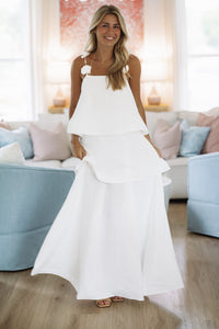 Hazel & Olive BID4700 Darling Dreamer Maxi Dress - White