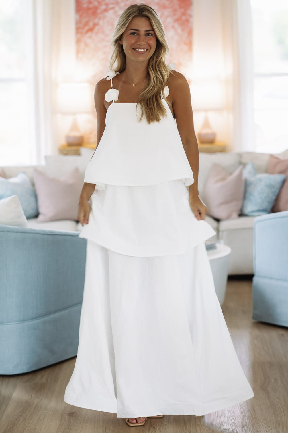 Hazel & Olive BID4700 Darling Dreamer Maxi Dress - White
