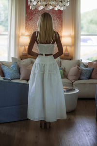 Hazel & Olive BIST4368 Marina Muse Crop Top and Maxi Skirt Set - White
