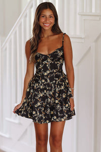 Black Marigold Mini Dress - Black-HAZEL & OLIVE-Small-