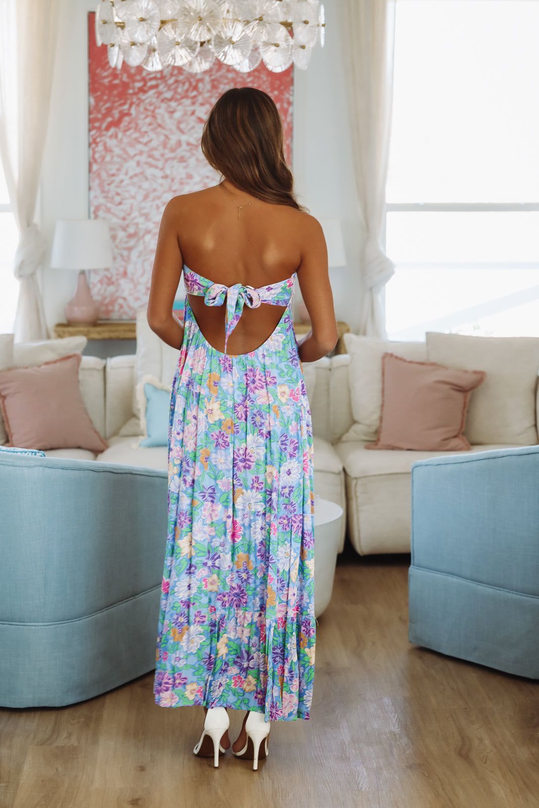 Bloom and Bliss Maxi Dress - Blue, Purple and Green-HAZEL & OLIVE SM/D20609R-Small-