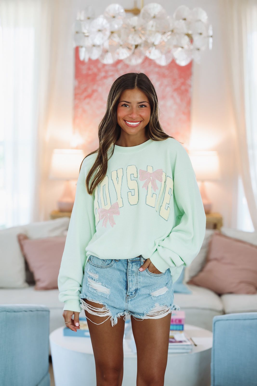 Boys Lie Bows Kara Crewneck - Green-HAZEL & OLIVE-XSmall/Small-