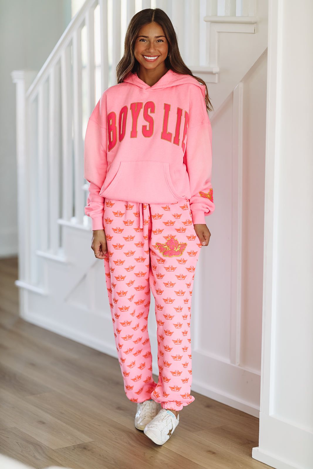 Boys Lie Not Your Puppet Racer Hoodie - Pink-HAZEL & OLIVE-XS/S-