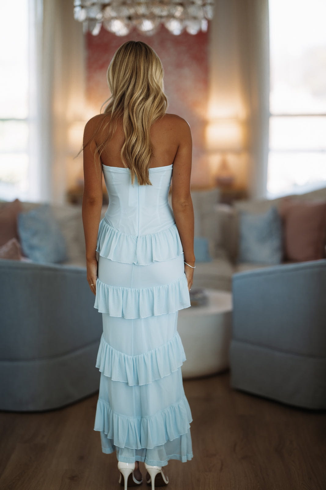 Hazel & Olive BR0236D Dreams in Motion Maxi Dress - Blue