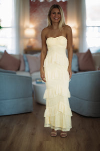 Hazel & Olive BR0236D01 Dreams in Motion Maxi Dress - Butter Yellow