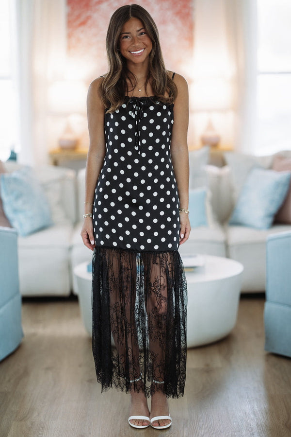 Hazel & Olive BRD4131 Midnight Lace Maxi Dress - Black